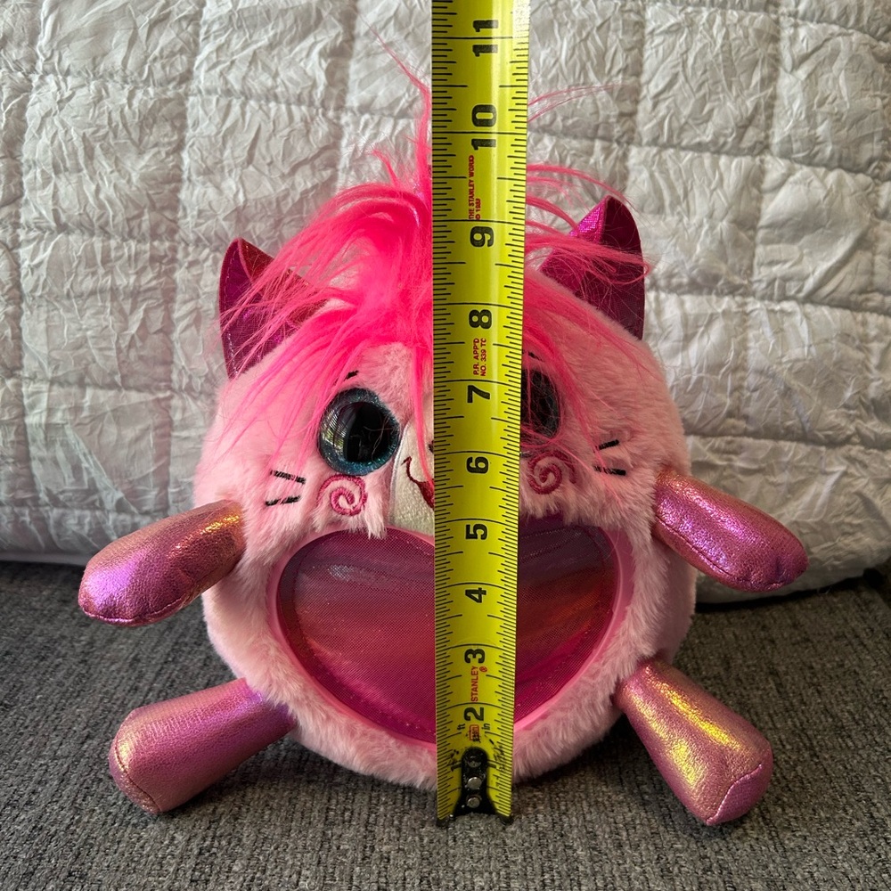 Pink Plush Cat Toy with Glittery Features